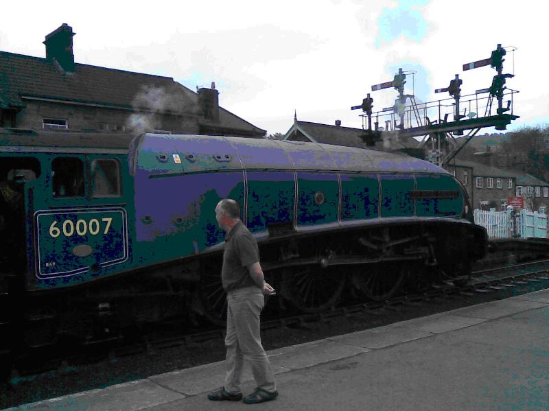 I saw this train (the Sir Nigel Gresley) in Grosmont – I used to have a model version – very excited!