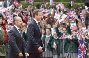David Cameron and former Mexican President Felipe Calderón, during his visit in June