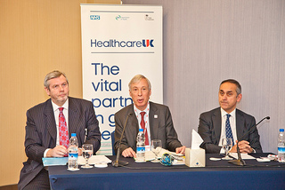 L-R: Howard, Lord Howe and Lord Darzi at Healhcare UK launch