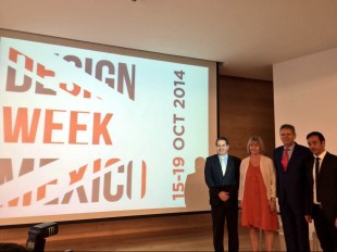 Banamex representative, Baroness Bonham-Carter, Ambassador Duncan Taylor and Emilio Cabrero, Director of Design Week Mexico