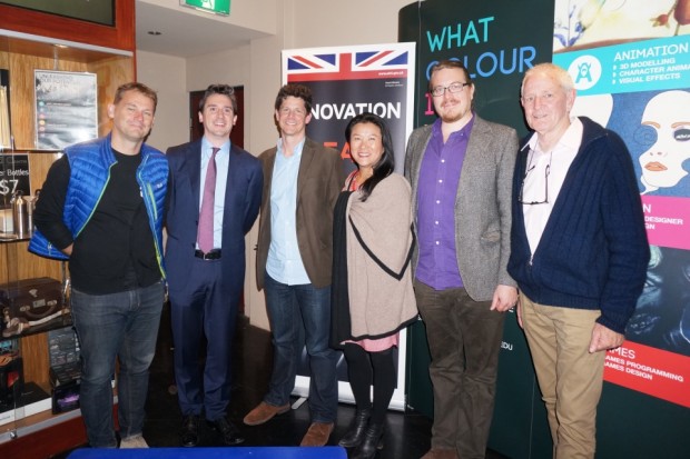 At the #startupbyron pitch session. L-R: Dan Swan (StartInno), Craig O'Kane (UKTI), Andrew Corbett-Jones (GEP), Chau Duncan (UKTI), Saadi Allen (Honey Flow), Paul McKey (author and mentor)