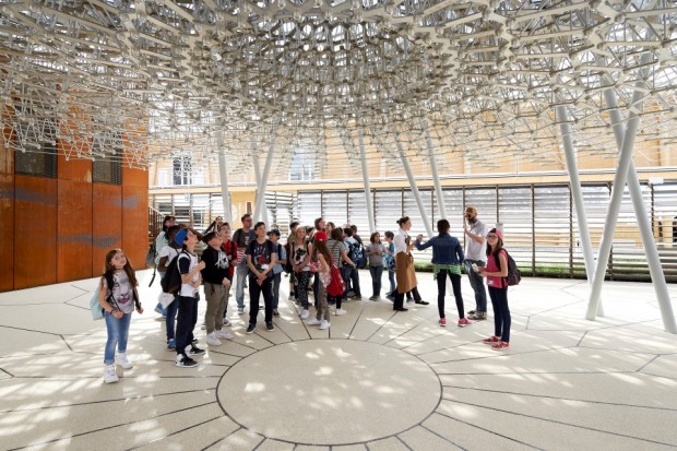 Underneath the UK Pavilion