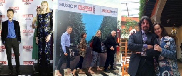 Some of the guests we have welcomed to previous GREAT Weeks, including British designer Matthew Williamson (far left), Sir John Sorrell pretending to be a Beatle (middle image, far right) and Laurence Llewelyn-Bowen (far right).