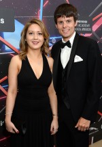 BEVERLY HILLS, CA - OCTOBER 30: (EXCLUSIVE COVERAGE) Producer Alexandra Bentley (L) and director Phil Hawkins attend the 2015 Jaguar Land Rover British Academy Britannia Awards presented by American Airlines at The Beverly Hilton Hotel on October 30, 2015 in Beverly Hills, California. (Photo by Michael Kovac/Getty Images for The GREAT Britain Campaign)