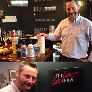 Delivering GREAT British drink to the Late Show green room